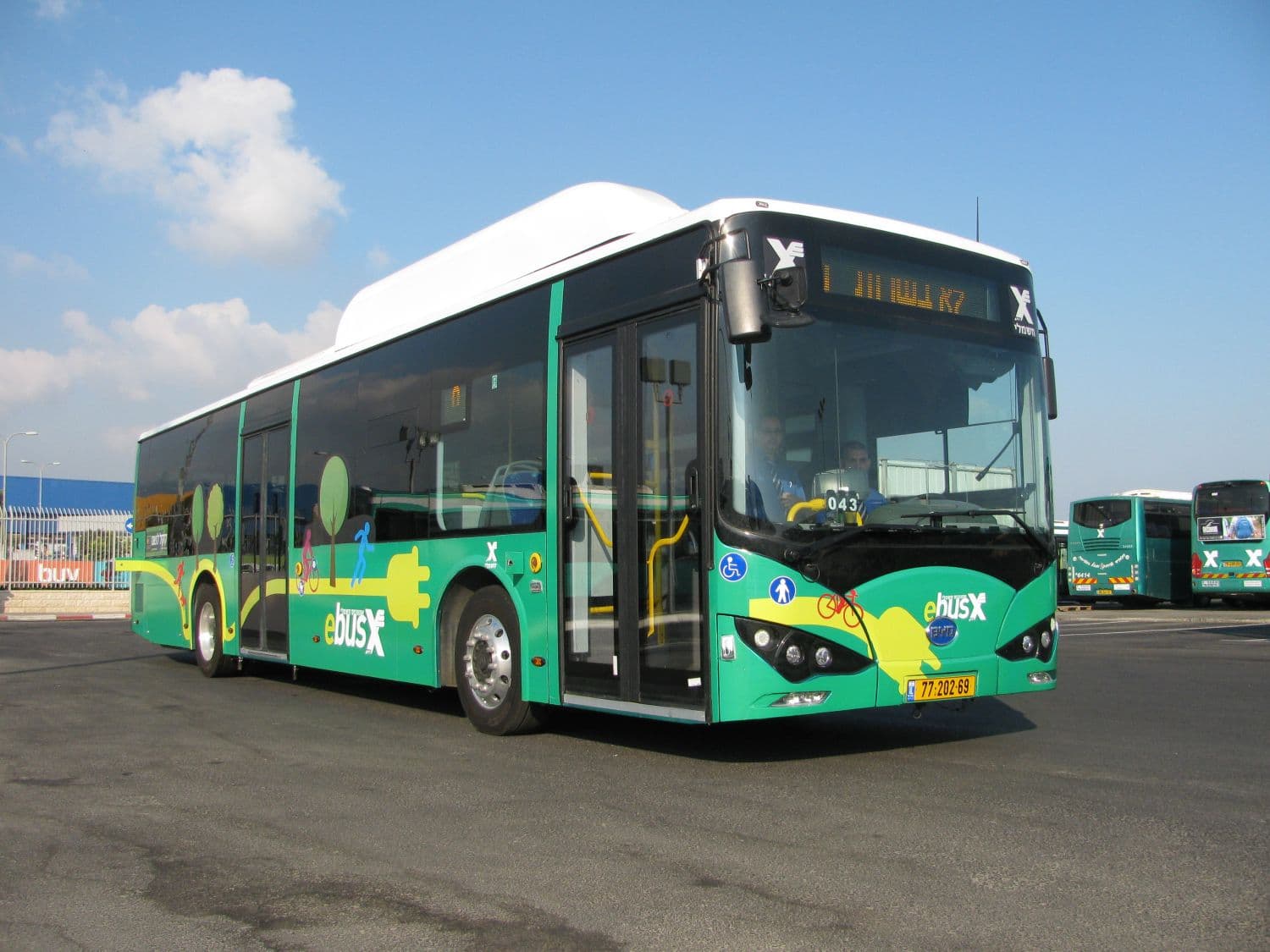 Modern electric Egged buses